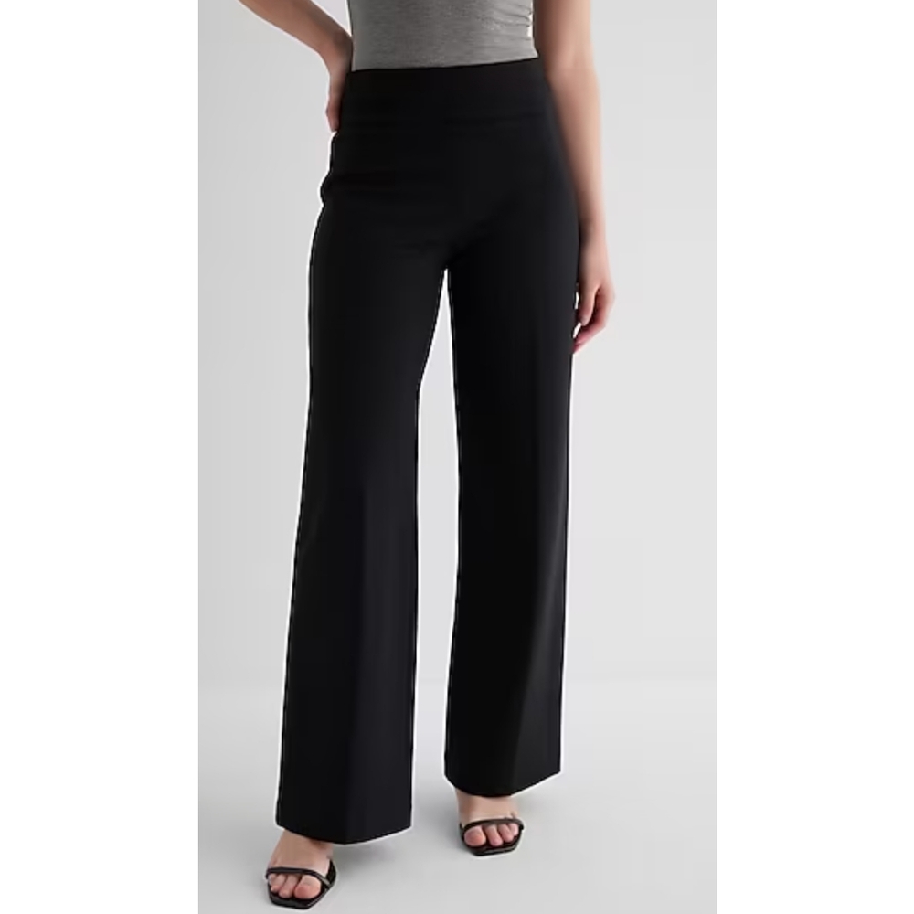 NWT Express High Rise Trouser Pant Black Size 2R
